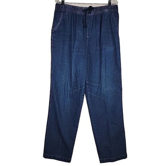Cabin Creek Women's Elastic Waist Straight Jeans Size 14 Blue Denim 32X29 - Picture 1 of 8